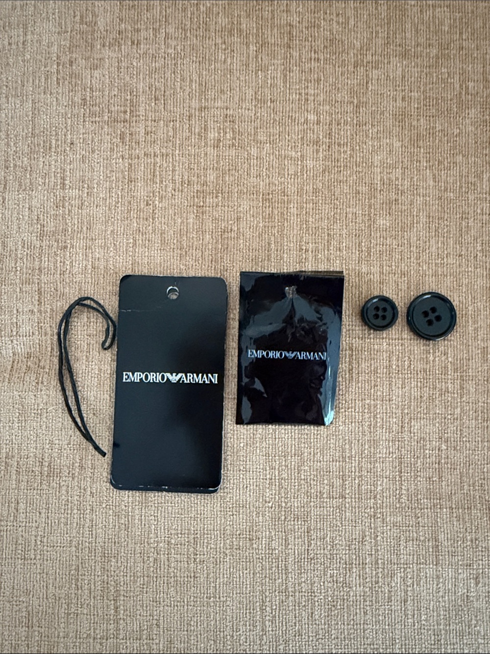 Emporio Armani Black Replacement Button Pair with Branded Tags